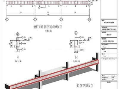 HƯỚNG DẪN BỐ TRÍ THÉP DẦM NHỊP 6M